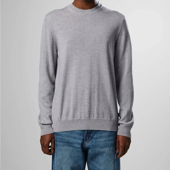 NN. 07 No Nationality Men’s Ted Merino Sweater Grey Crewneck Wool NWT Size XL - Picture 1 of 8